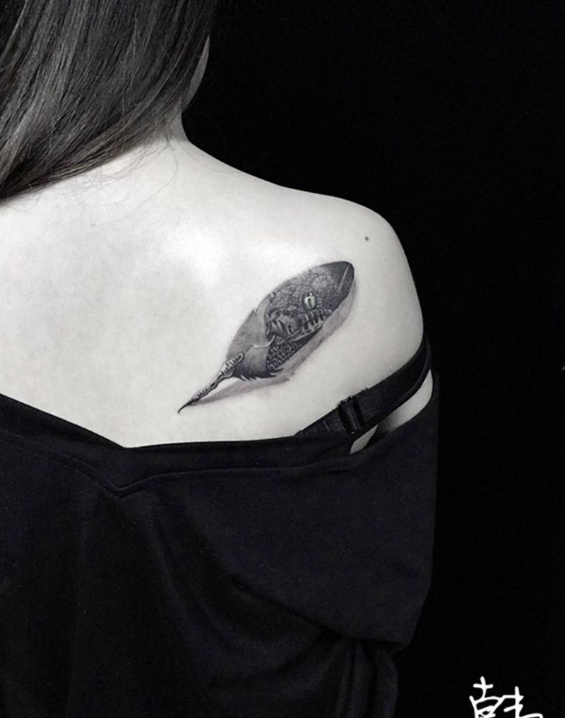 羽毛蛇纹身图片_