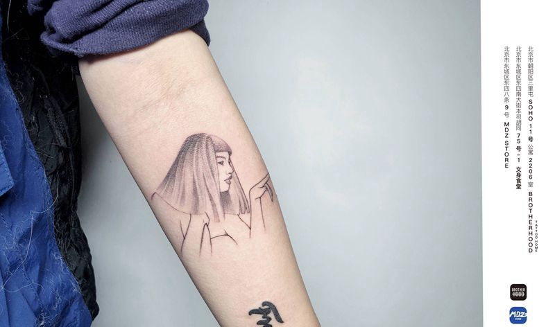 无标题纹身图片_手臂线构纹身图案