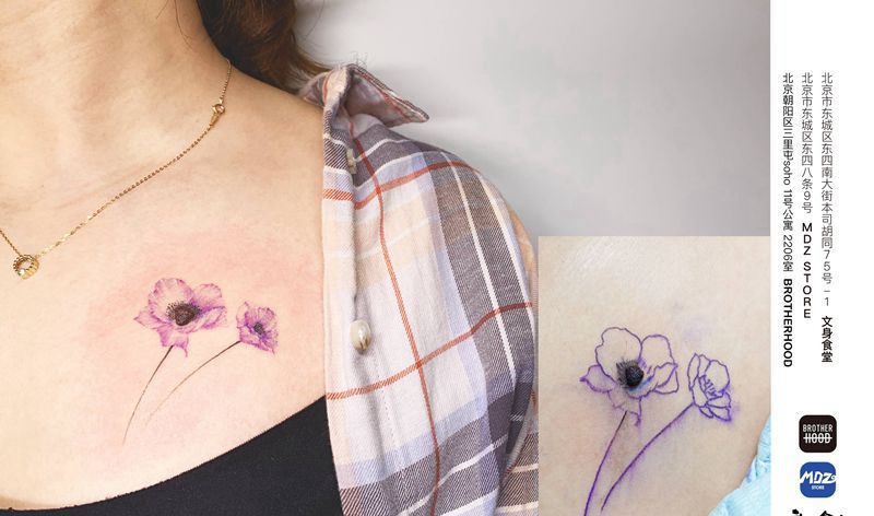 无标题纹身图片_胸部清新纹身图案