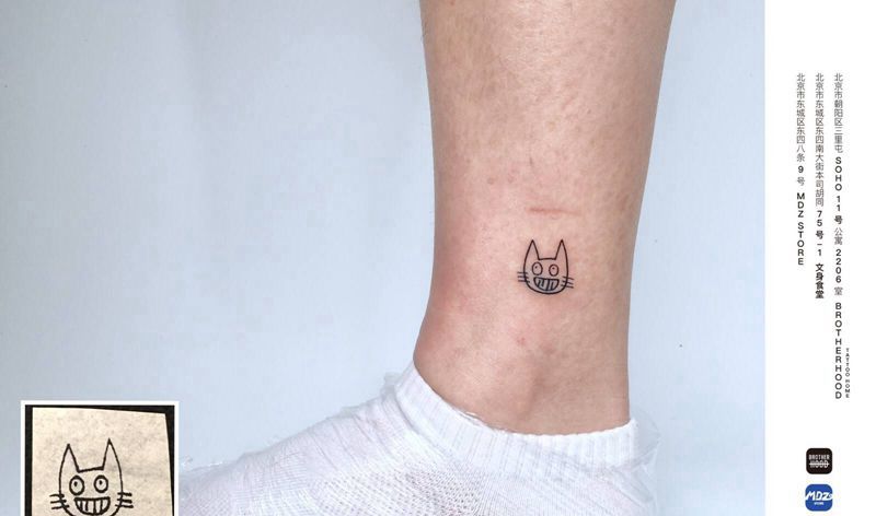 无标题纹身图片_脚部简笔画纹身图案