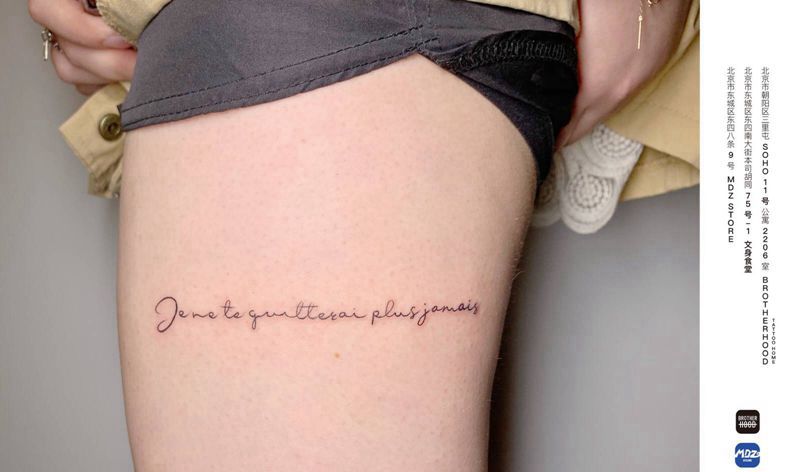 无标题纹身图片_腿部英文纹身图案