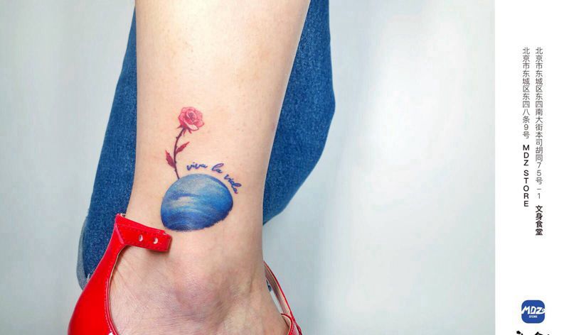 无标题纹身图片_腿部New School纹身图案