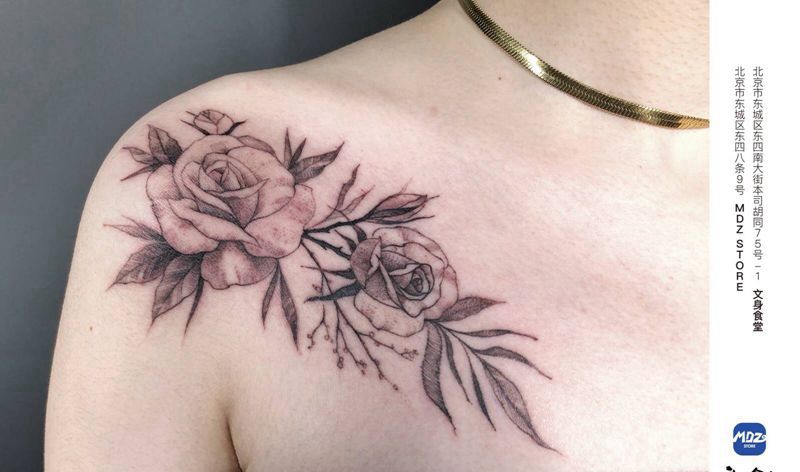 无标题纹身图片_肩部点刺纹身图案