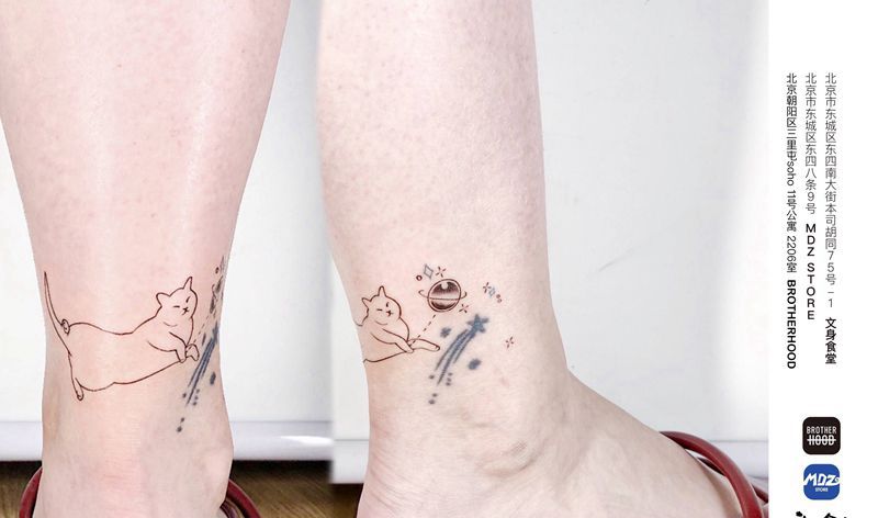 无标题纹身图片_腿部清新纹身图案