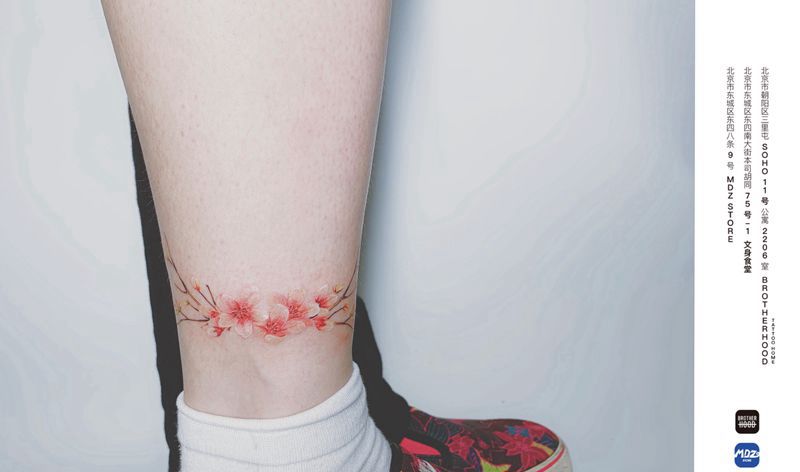 无标题纹身图片_腿部水彩纹身图案