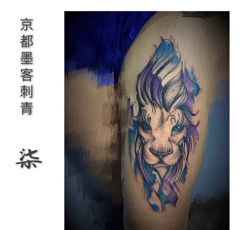 京都墨客刺青--柒纹身图片_腿部清新动物纹身图案