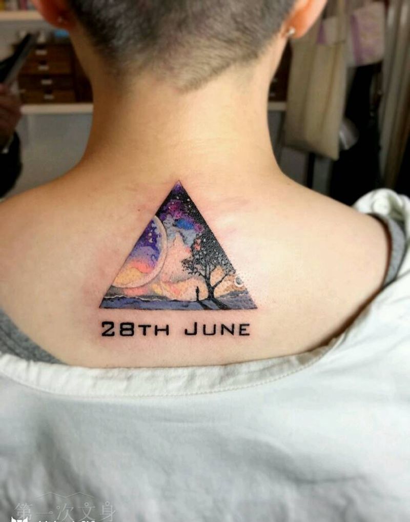 彩色天堂纹身图片_胸部背部手臂腿部欧美植物静物亲情成品纹身图案