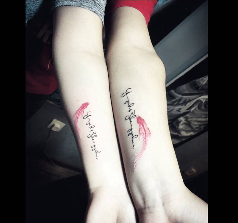 京都墨客刺青-娟姐纹身图片_情侣原创成品手稿清新手部手臂纹身图案