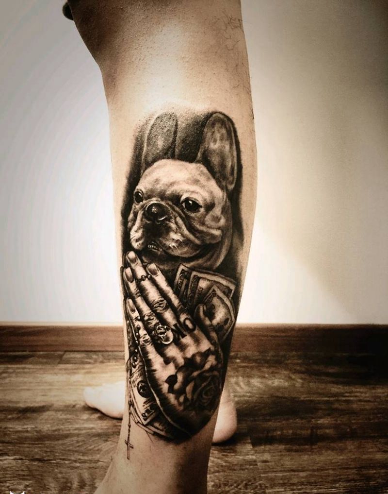 写实纹身图片_腿部欧美写实纹身图案