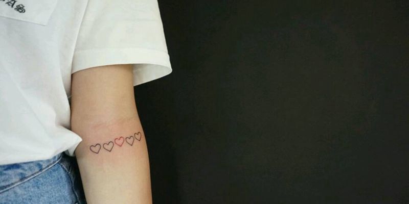 闺蜜纹身纹身图片_手臂清新几何成品纹身图案