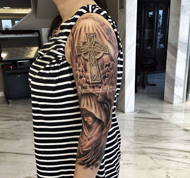 我的作品纹身图片_手臂习俗肖像原创人物宗教成品纹身图案