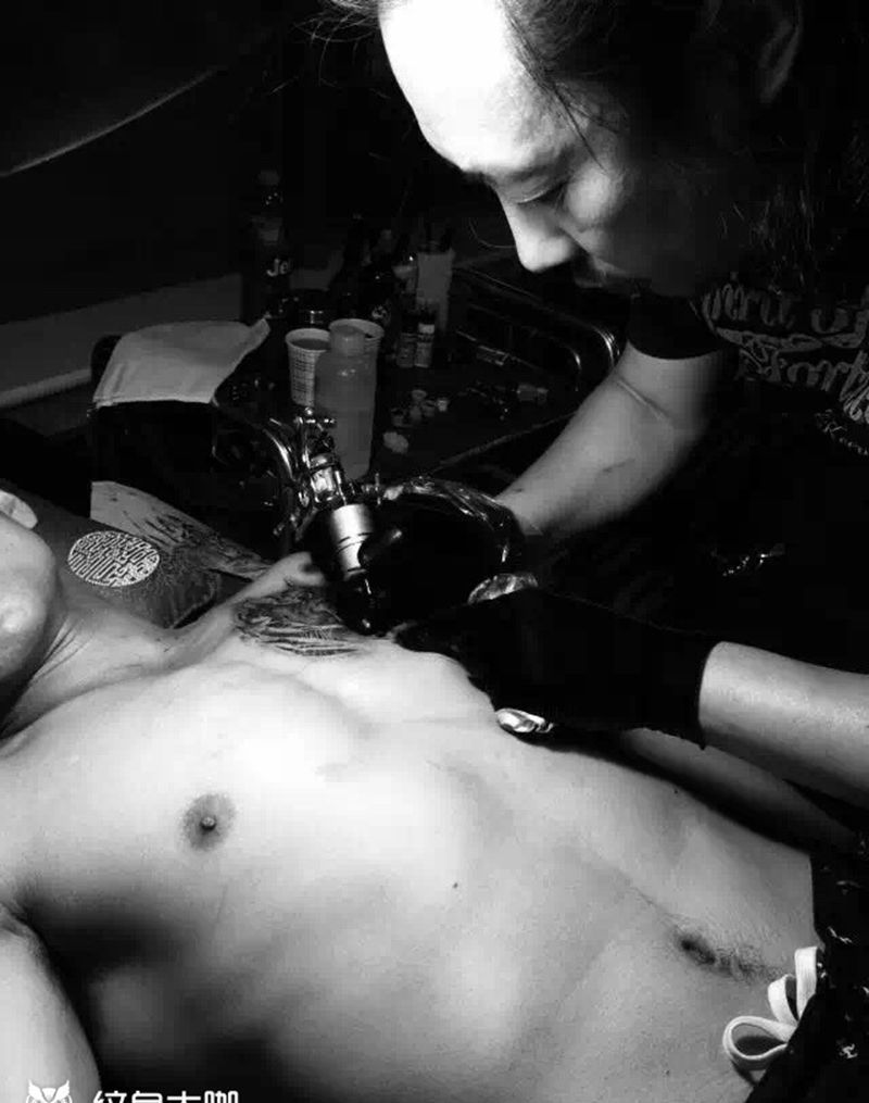 京都墨客刺青纹身图片_成品手稿手臂腹部腿部传统国画写实清新原创纹身图案