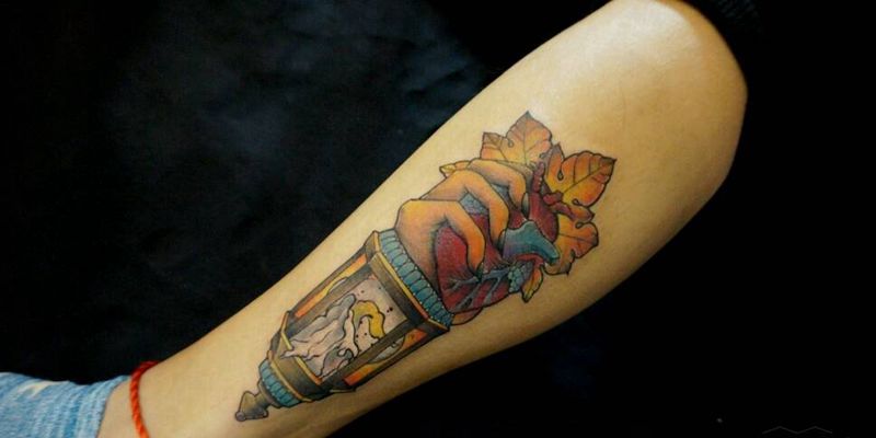 攥心纹身图片_手臂腿部欧美原创成品纹身图案