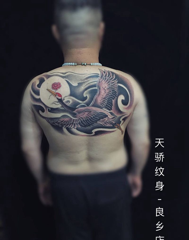 仙鹤纹身图片_