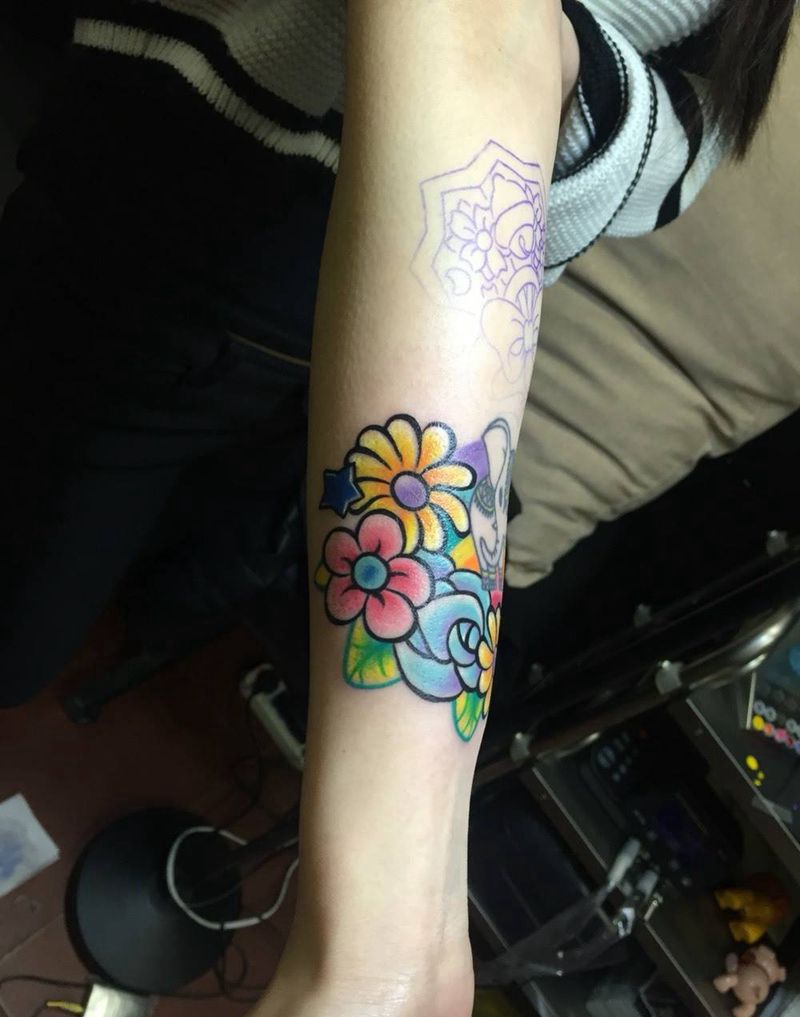 小图纹身图片_手稿腹部腰部肩部欧美人物贴纸图腾静物植物纹身图案