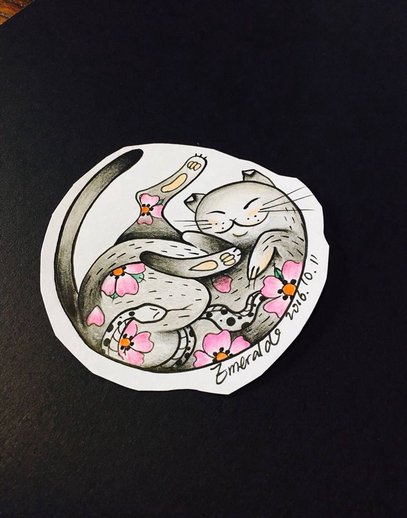 寻认领的主人！纹身图片_成品手稿原创几何动物字符清新脚部肩部手臂纹身图案