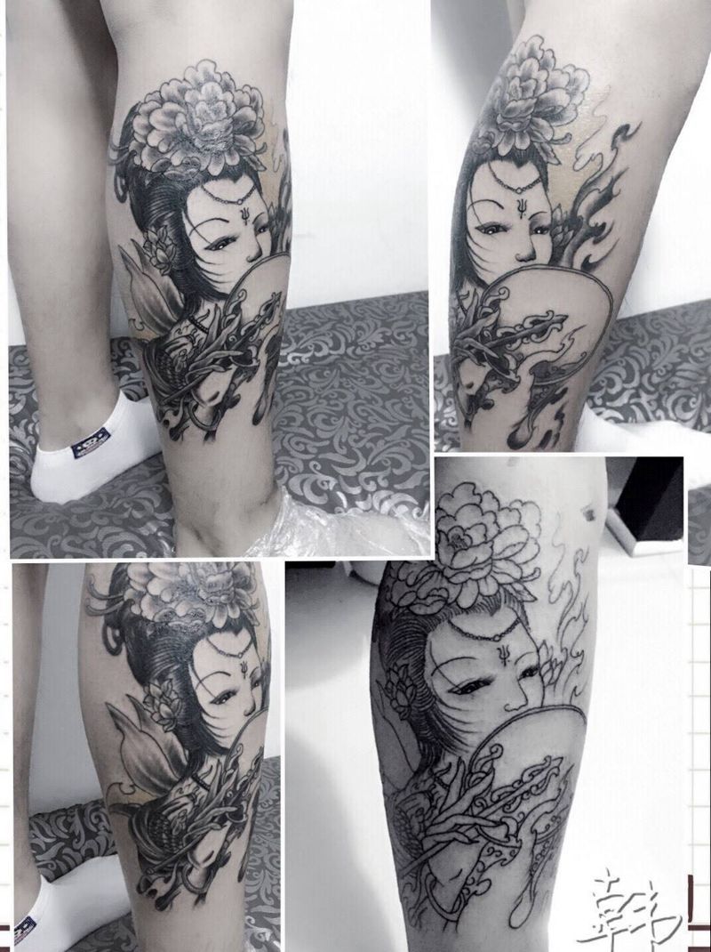 艺妓纹身图片_
