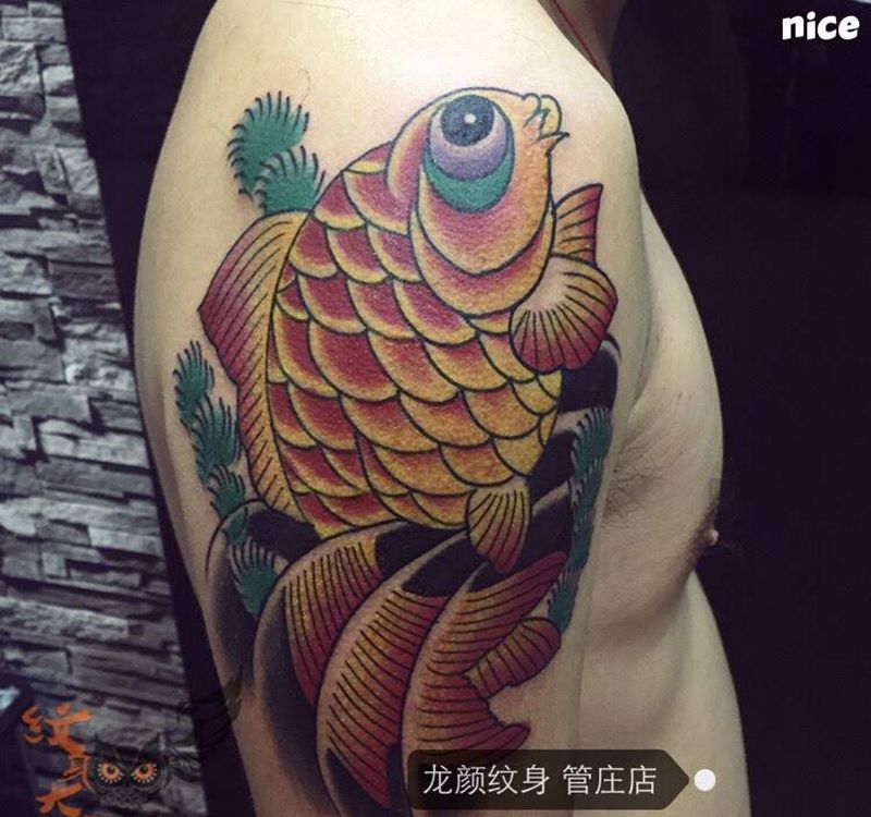 鱼纹身图片_成品传统鲤鱼日式传统纹身日式纹身纹身图案