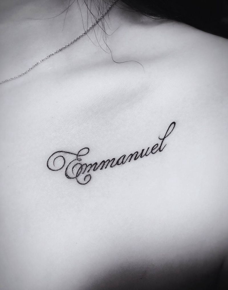 京都墨客刺青--字母纹身纹身图片_字母成品清新胸部纹身图案