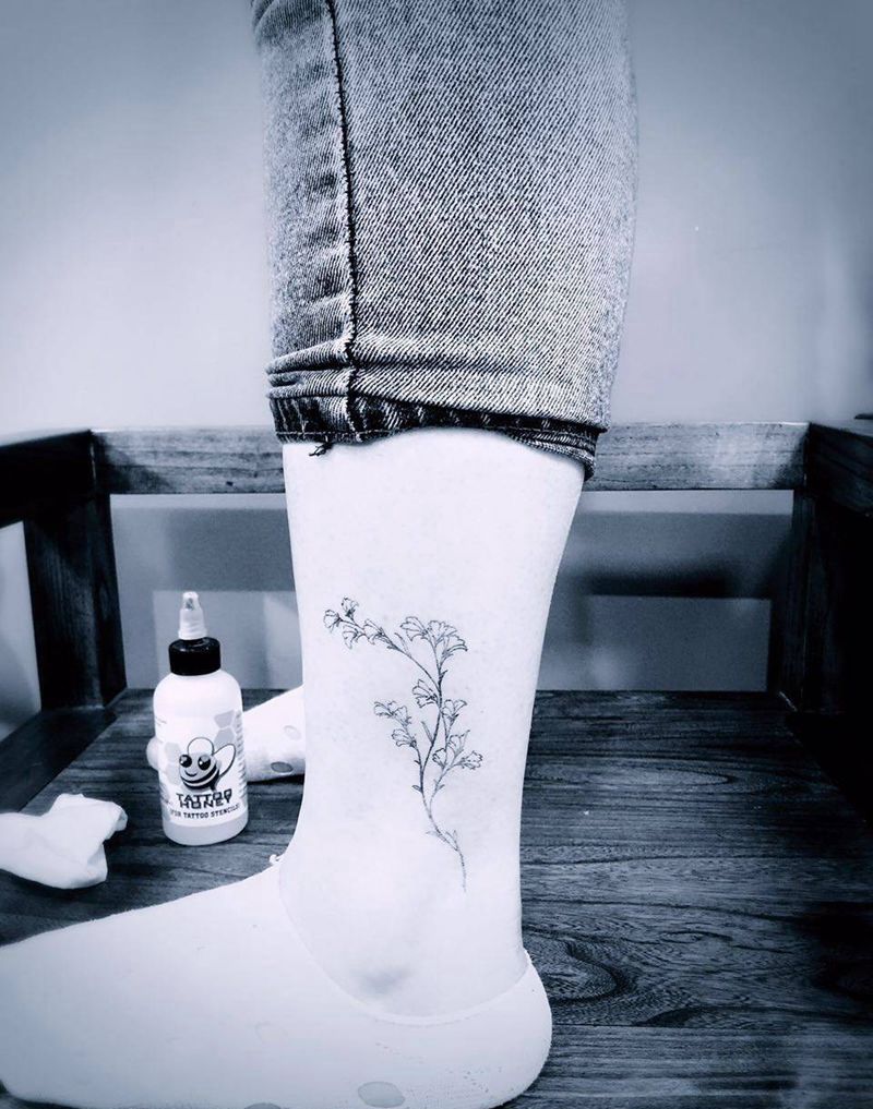 京都墨客刺青纹身图片_成品清新原创腿部纹身图案