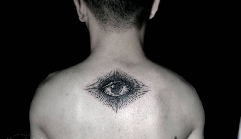 眼睛纹身图片_背部手臂腿部欧美眼睛成品纹身图案