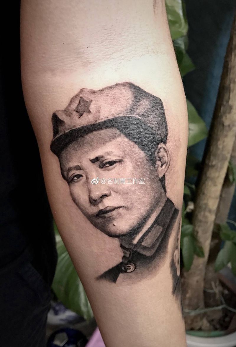 毛主席纹身图片_