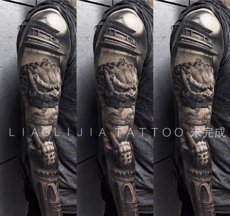 未完成纹身图片_成品手臂写实习俗传统国画原创纹身图案