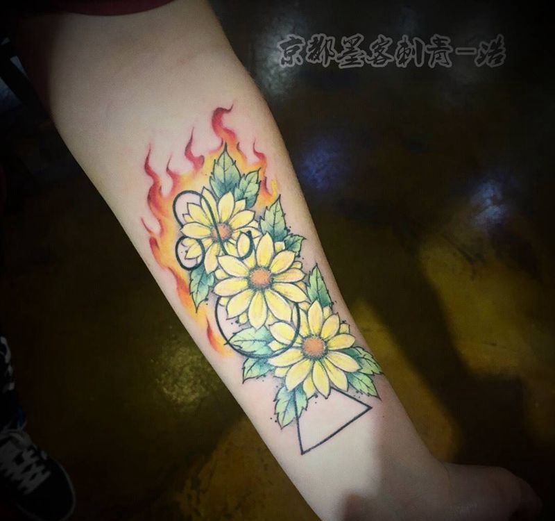 京都墨客刺青-浩纹身图片_成品手稿原创手臂清新写实纹身图案