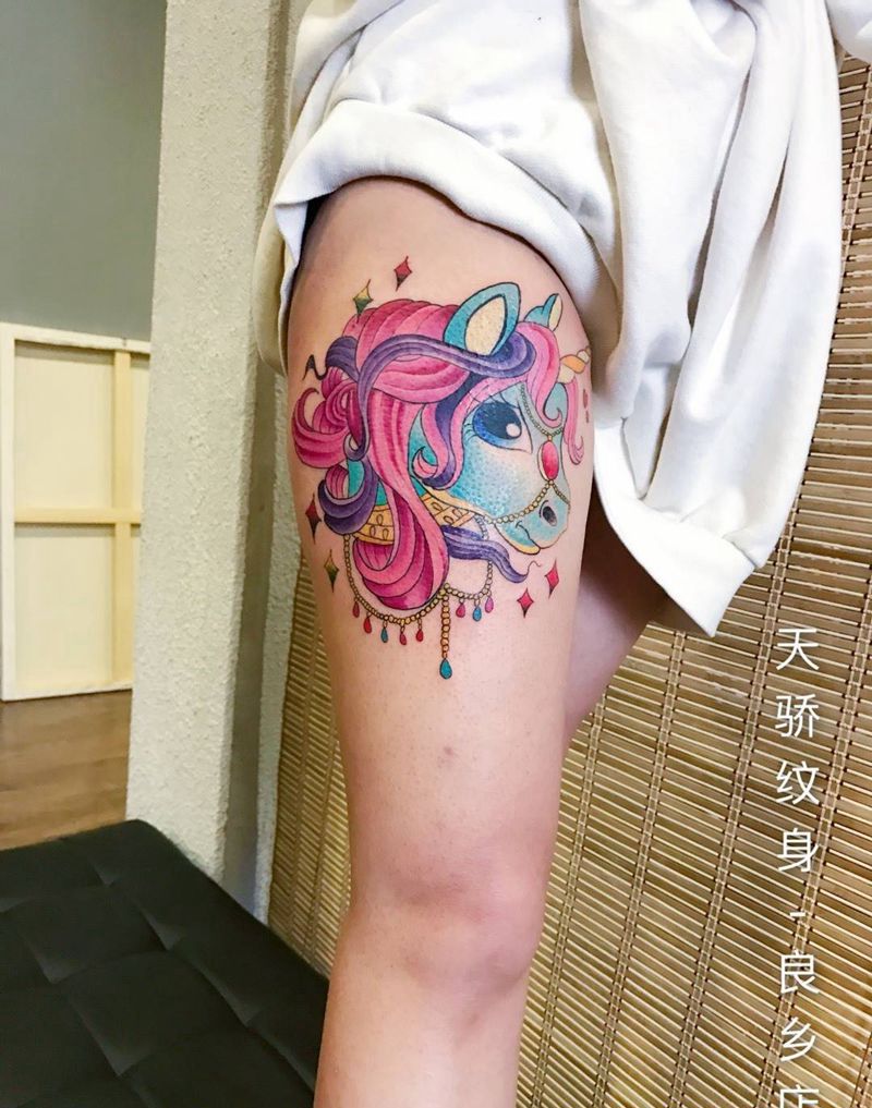 独角兽纹身图片_