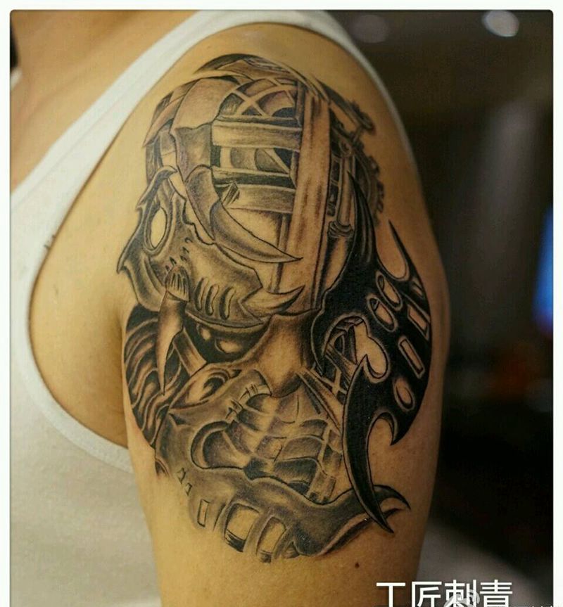 机械臂纹身图片_手臂欧美成品纹身图案