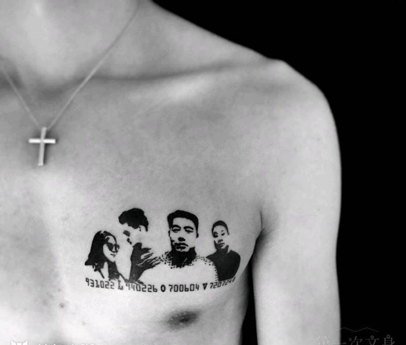 全家福纹身图片_胸部背部手臂腿部欧美人物图腾原创成品纹身图案