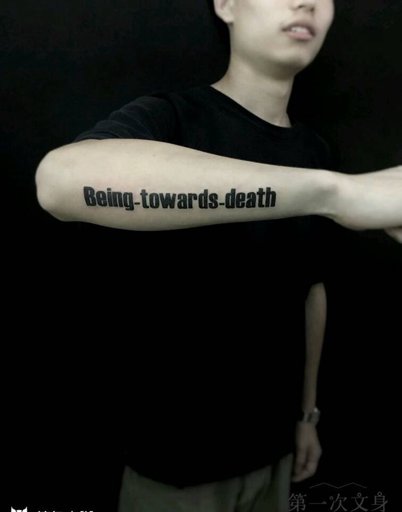 向死而生纹身图片_背部手臂腿部欧美字符原创成品纹身图案