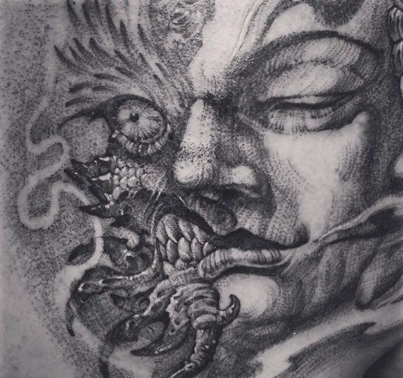 京都墨客刺青纹身图片_原创成品手稿手部手臂清新写实习俗传统宗教纹身图案