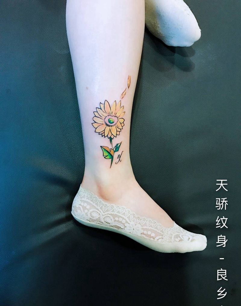 向日葵纹身图片_