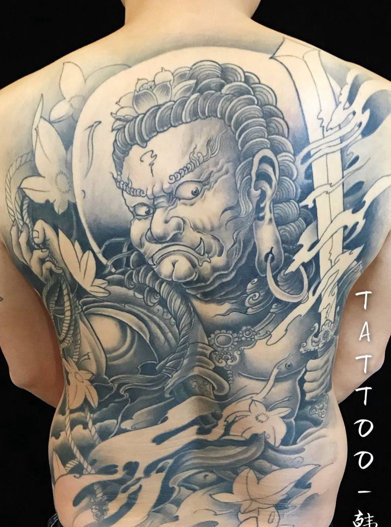 不动明王纹身图片_