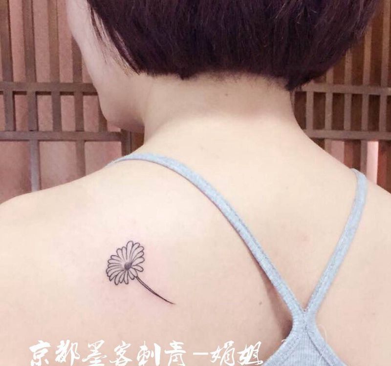 京都墨客刺青-娟姐纹身图片_原创清新颈部手臂成品字母植物纹身图案