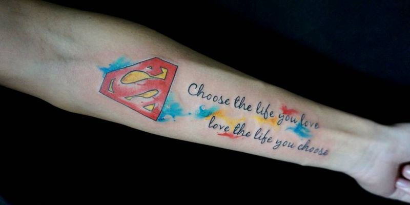 love the life纹身图片_手臂腿部清新几何原创成品纹身图案