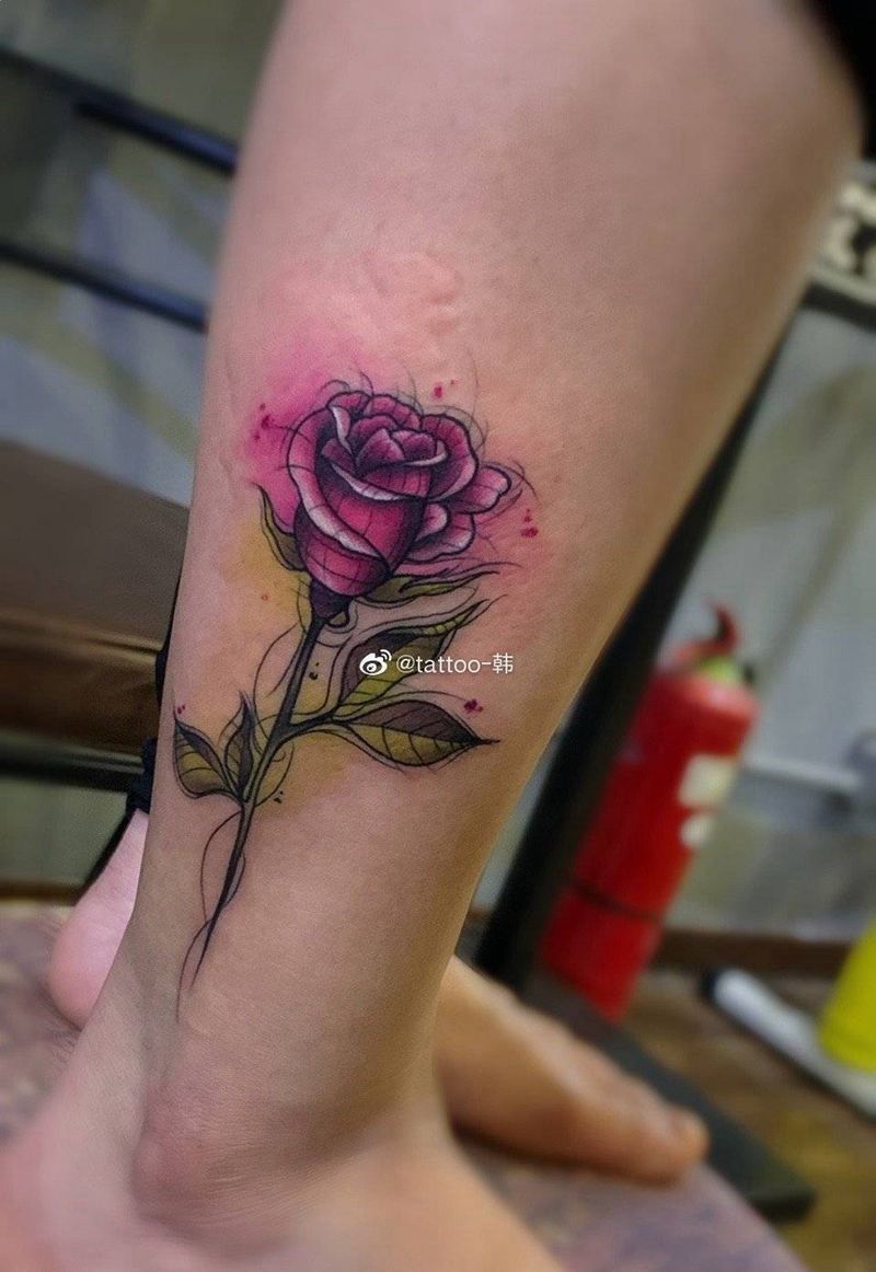 玫瑰花纹身图片_