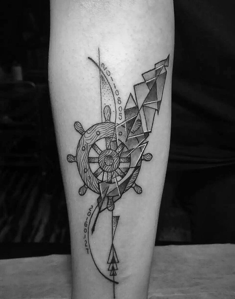 京都墨客刺青纹身图片_成品手稿手臂清新几何原创纹身图案