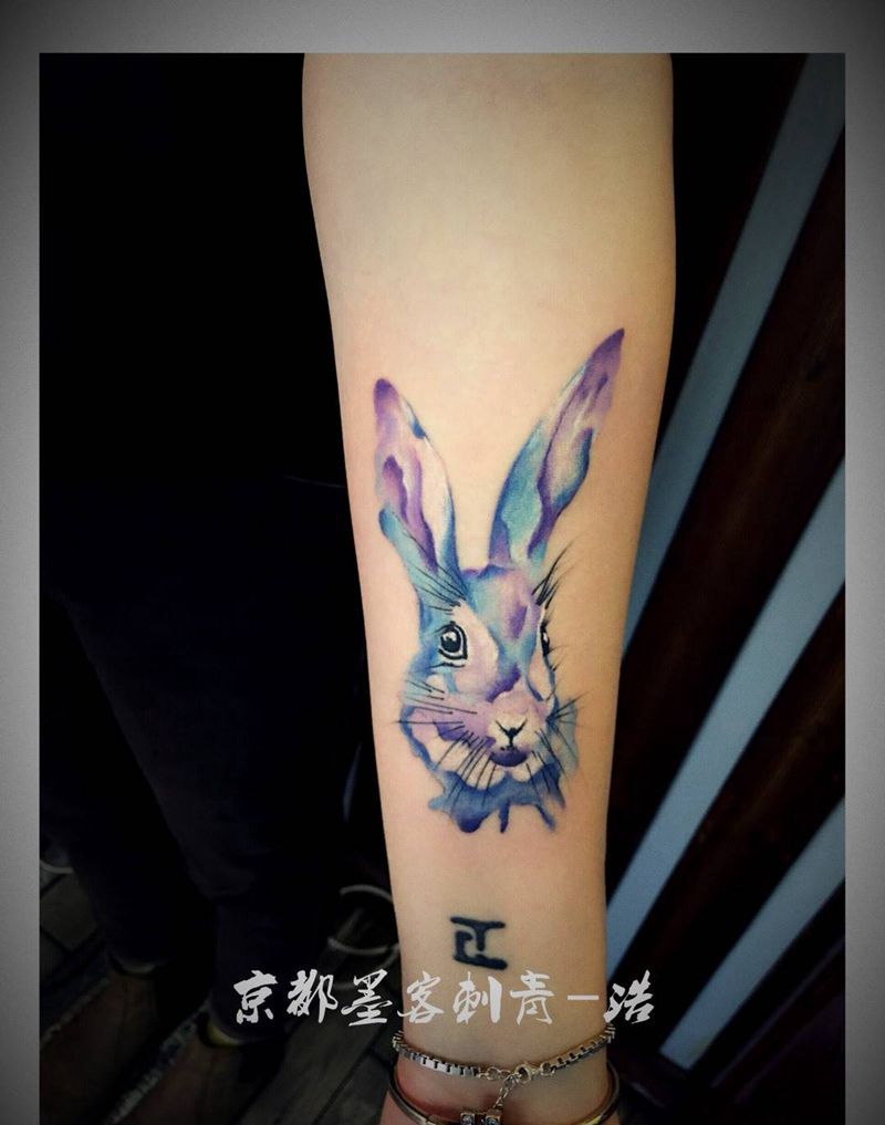 京都墨客刺青-浩纹身图片_成品手臂清新动物纹身图案