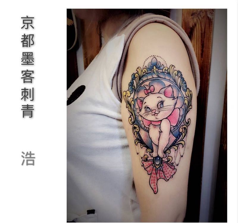 京都墨客刺青--浩--作品纹身图片_成品手臂清新动物纹身图案