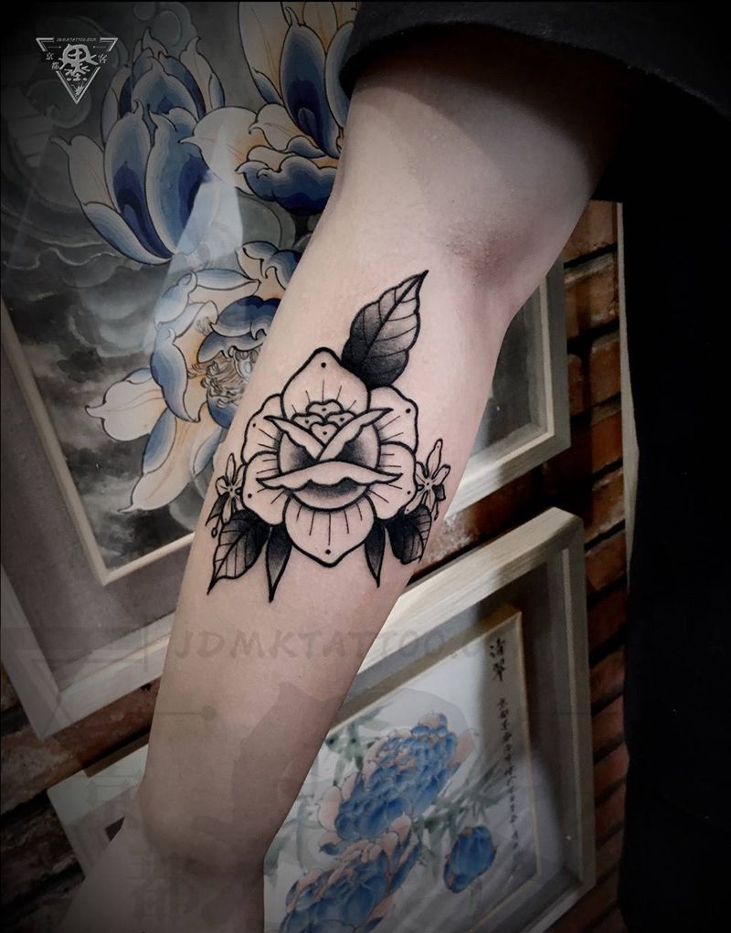 玫瑰花纹身图片_