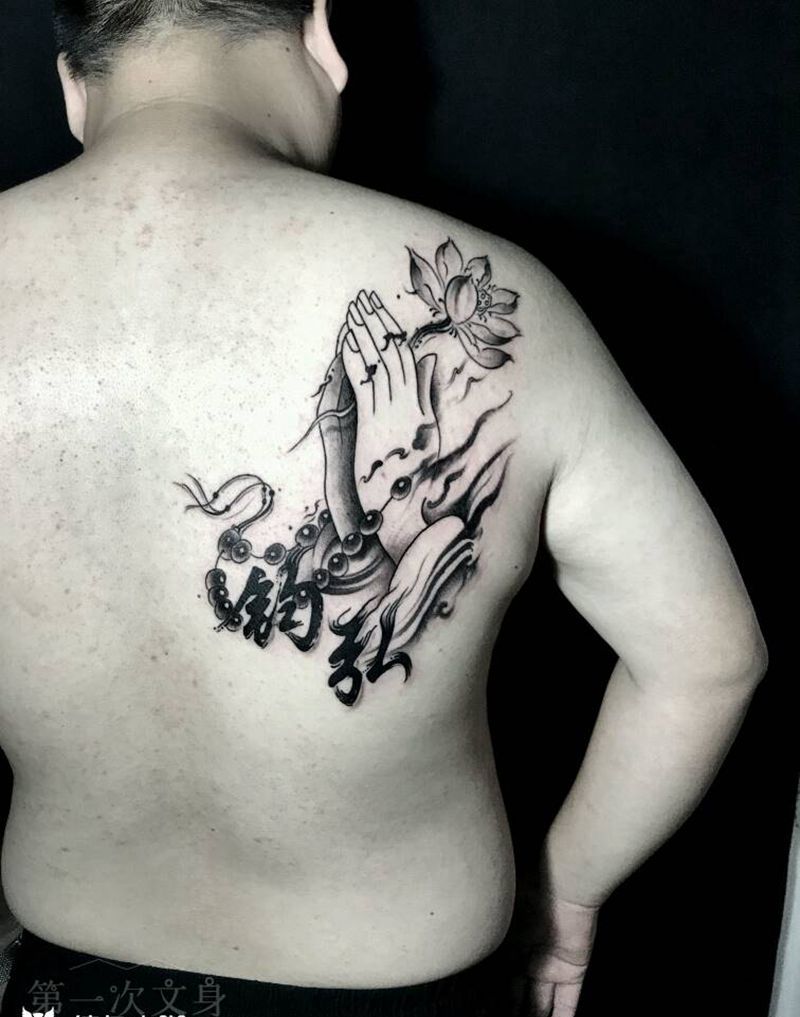 祥和纹身图片_背部传统静物成品纹身图案