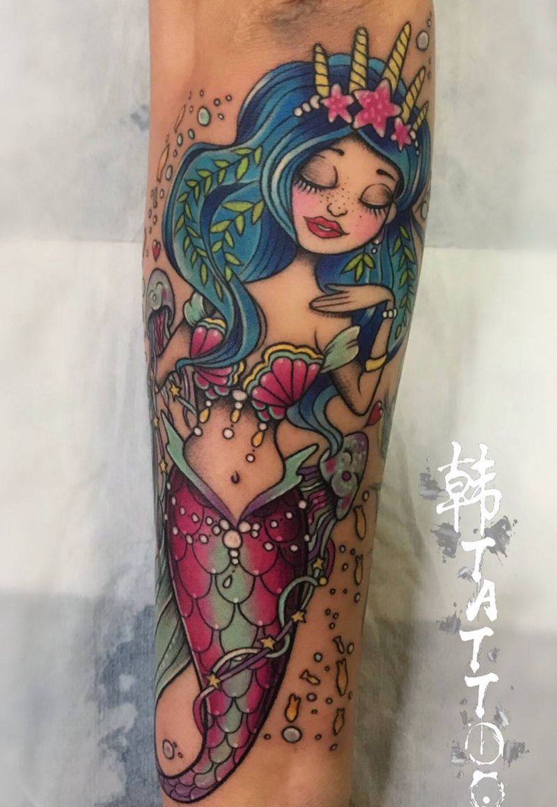 美人鱼纹身图片_