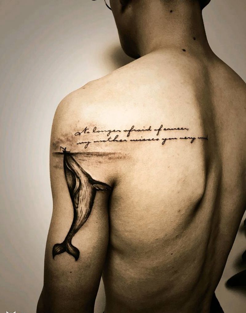 鲸鱼纹身图片_欧美写实纹身图案