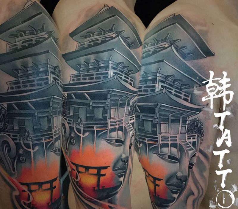 佛头遮盖纹身图片_