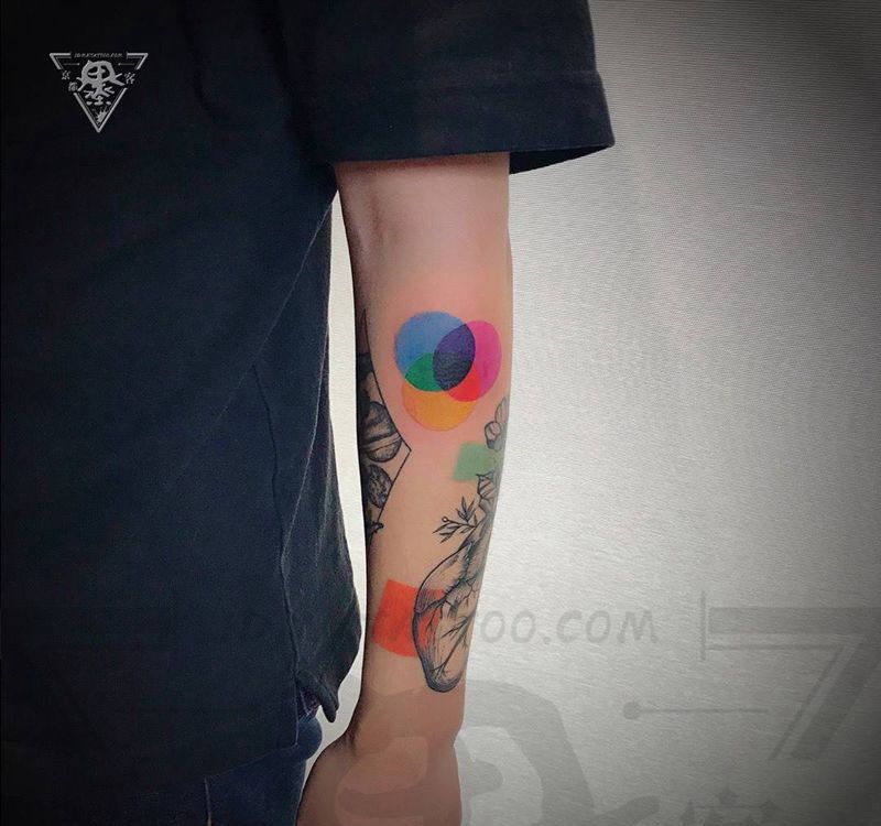 炫彩纹身图片_手臂新传统New School纹身图案