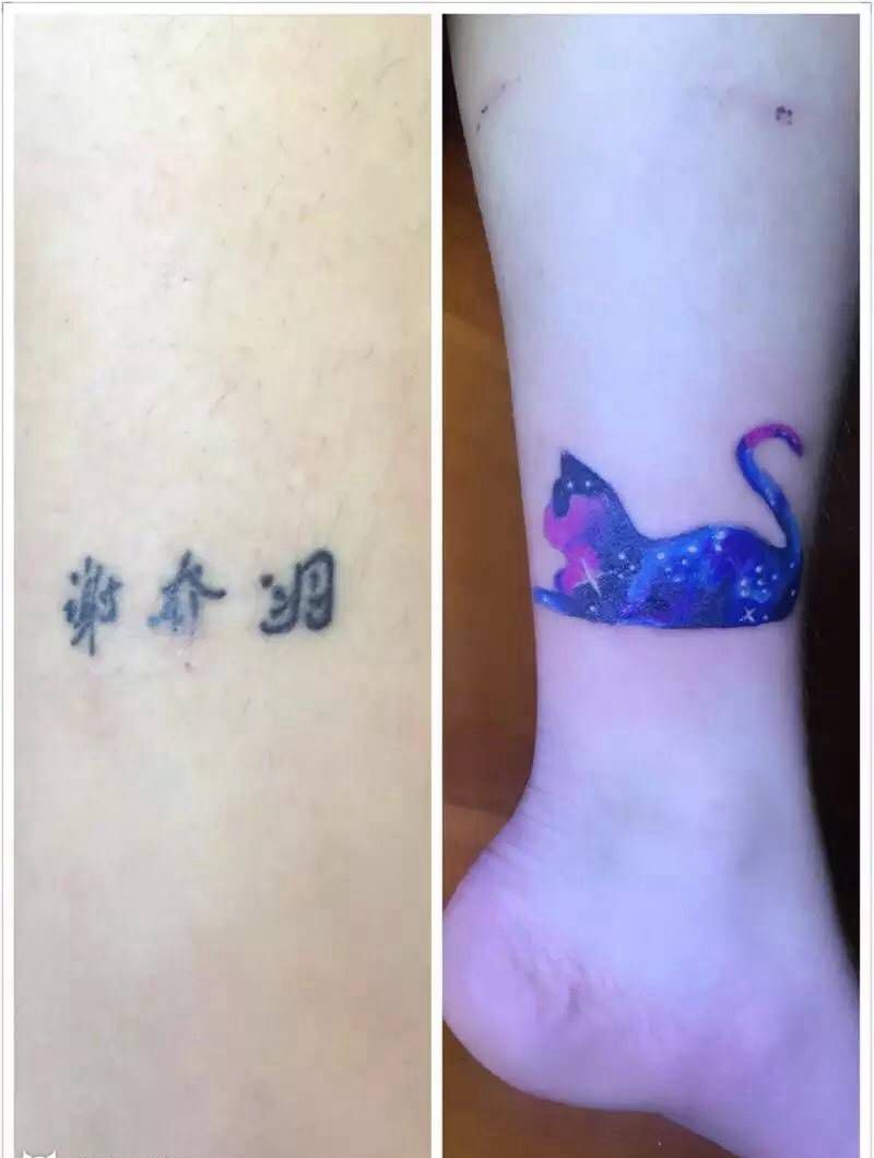 遮盖-星空猫纹身图片_