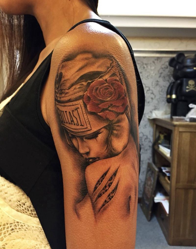 。纹身图片_成品手臂写实欧美肖像原创纹身图案