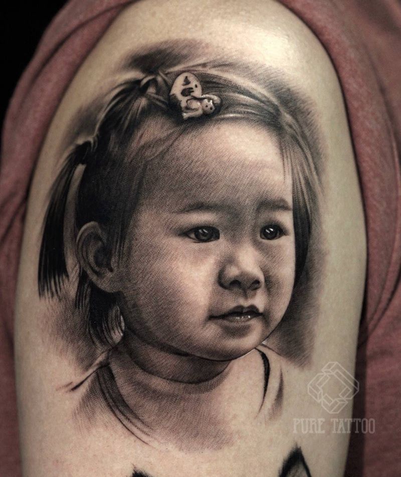 肖像作品纹身图片_手臂欧美写实肖像纹身图案